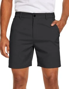 Men Golf Shorts Quick Dry Lightweight 7 Inch Flat Front Chino Casual with Pocket - Picture 1 of 47