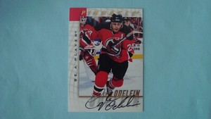 1997 98 Be A Player Pinnacle #17 Lyle Odelein Autograph New Jersey Devils