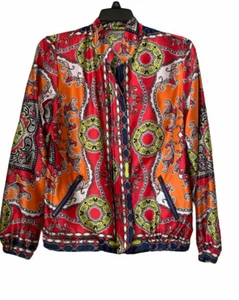Ny Collection Pattern Bomber Jacket So S MSRP: $70 - Picture 1 of 7