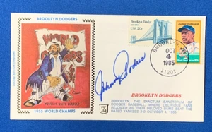 JOHNNY PODRES SIGNED BROOKLYN DODGERS 1955 WORLD CHAMPS LTD EDITION FDC PSA DNA - Picture 1 of 4
