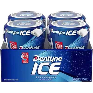 Dentyne Eis Pfefferminze zuckerfreier Kaugummi, 4 Flaschen à 60 Stück (240 Stück insgesamt) - Bild 1 von 7