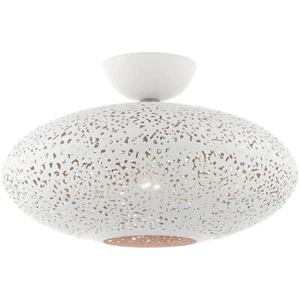 Livex Lighting 49183-03 1 Light White Semi Flush Mount - Picture 1 of 9