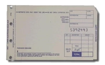 SENTINEL BUSINESS MACHINES 2-Part Short Credit Card Sales Slips (Pack of 100)