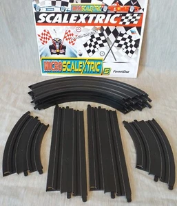 Micro Scalextric Track Expansion Bundle Straight x2 & Curves x6 1:64 Used Gift - Picture 1 of 14