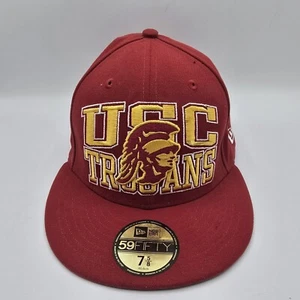 New Era 59Fifty USC Trojaner Mütze Cap Erwachsene 7 5/8 rot tailliert Fußball gebraucht. - Bild 1 von 18
