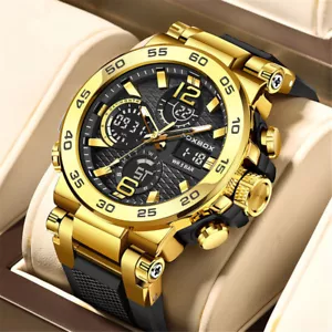 LIGE FOXBOX Men LED Watch Military Quartz Wristwatch Alarm Boys Digital Watches - Picture 1 of 24
