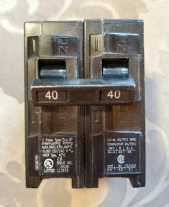 SIEMENS ITE Q240 TYPE QP 2 POLE PLUG-IN CIRCUIT BREAKER 40A 120/240V - Picture 1 of 7
