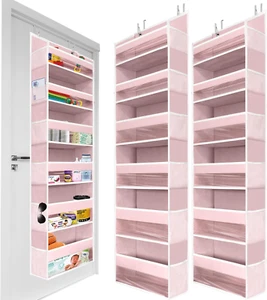 2 PC Heavy Duty over the Door Organizer 55X14X6.7, 6 Large Front & 12 Side Pocke - Picture 1 of 12