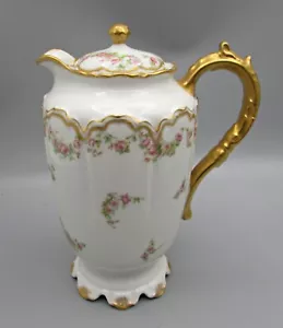 Olla de chocolate Haviland - Guirnaldas de rosas rosadas Schleiger 270A - Imagen 1 de 9