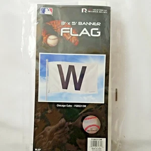 3x5 outdoor Flag - MLB Baseball - Chicago Cubs "W" OFFICIAL LICENSED NOS - Picture 1 of 6