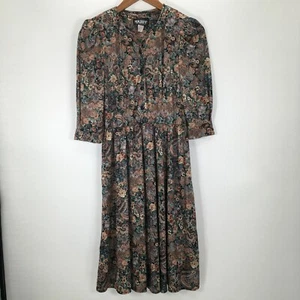 Tabby of California Dress Women's 6P Vintage Floral Puff Sleeve Midi - Picture 1 of 12