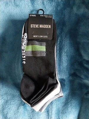 Steve Madden 男式低帮袜 8 对适合鞋 6-12.5 码 — 第 1/4 张图片