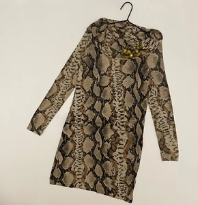 Blumarine Women’s dress long sleeve wool-angora animal print cowl neck size 40 - Picture 1 of 23