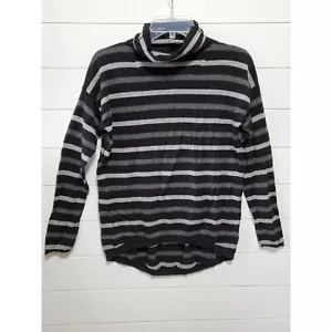 DKNY womens size S super soft viscose cashmere blend striped turtleneck sweater - Picture 1 of 4