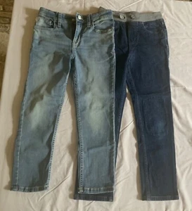 2 pairs kids blue jeans size 7-8, Cat & Jack, Hanna Andersson, skinny slim - Picture 1 of 7