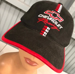Chevy Chevrolet Black Racing Stripe Strapback Baseball Cap Hat - Picture 1 of 3