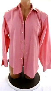 J.CREW MENS PINK & WHITE CHECKERED CASUAL LONG SLEEVE DRESS SHIRT SZ M 15-15 1/2 - Picture 1 of 6