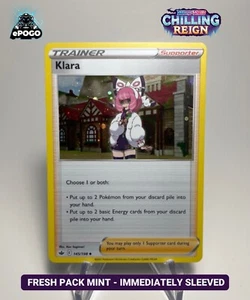 Klara 145/198 Cosmic Holo Pokémon TCG: Chilling Reign Card MINT SHIPPED TODAY - Picture 1 of 2