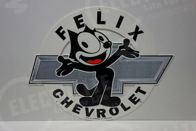 FELIX DIE CUT ENAMEL "BOW TIE" HEAVY SIGN CHEVY BOMB LOW RIDER USA - Image 1 of 4
