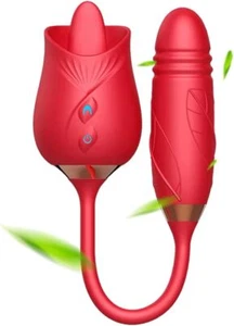 10Velocità-Rosa-Forma-Spingere-Leccare-Donna-Giocattolo-per-Donna-Massaggiatore-Discreto - Foto 1 di 7