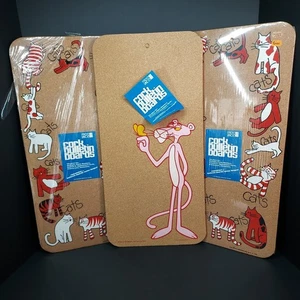 3 Vintage Cork Bulletin Boards 1979 Pink Panther UAC -GEOFFREY Cats 11x22.5 - Picture 1 of 12