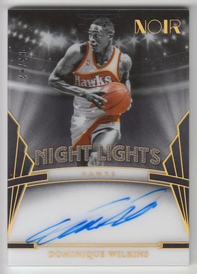 Luces nocturnas autógrafos automáticos Panini Noir Dominique Wilkins 2023-24/49 Foto 1 de 2
