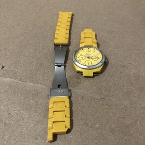 Vintage Fossil ES 2518 Women's Yellow Stainless Steel Three-Hand Movement Watch - Picture 1 of 10