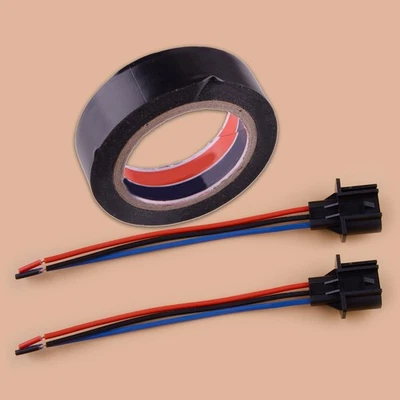 2pcs Wire Pigtail Male 9008 H13 Harness Head Light with Tape Bulb Plug - Image 1 of 4