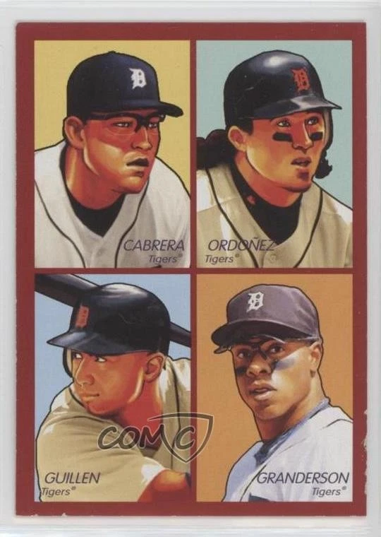 2009 Upper Deck Goudey 4-in-1 Red Miguel Cabrera Magglio Ordonez Carlos Guillen - Image 1 of 2