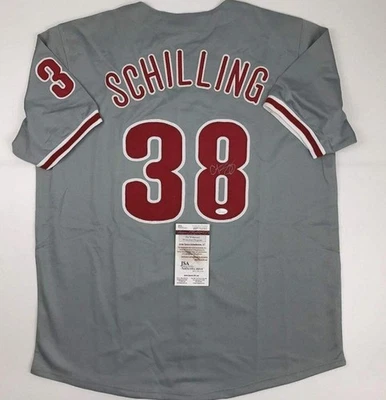 Curt Schilling Autographed Signed Philadelphia Custom Baseball Jersey JSA COA - Image 1 of 3