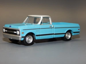 1970 Chevrolet C10 Pickup Blue w/ White Roof DALLAS JR's TV Replica 1/64 VHTF - Picture 1 of 5