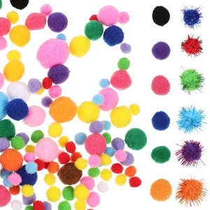 800 Pcs Glitzerbälle Kind Flauschige Pompom-Bälle Poms Für Handwerk - Bild 1 von 12