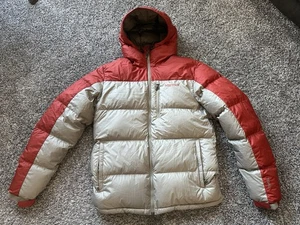 Marmot x J.Crew Guides Down Jacket 700 Fill Khaki Fox Orange Mens Medium *FLAW* - Picture 1 of 8