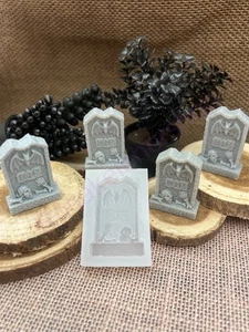 RIP Skull Tombstone silicone mold handmade for crafts - Picture 1 of 9