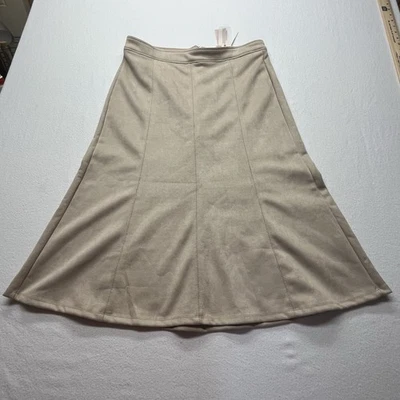 Saia Midi Philosophy Republic Clothing Corp Couro Sintético Tamanho 16 Bronzeado/Bege Nova com etiquetas - Imagem 1 de 4