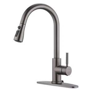 Contemporary RV Kitchen Faucet with Pull Down Sprayer - Sleek Stainless Steel - Picture 1 of 9