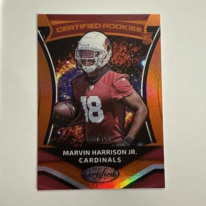 2024 Panini Certificato Marvin Harrison Jr /149 Esordienti Certificati #6 Arancione RC - Foto 1 di 2
