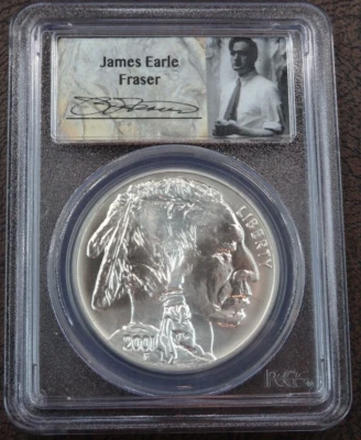 2001-D American Buffalo Unc Silver Dollar PCGS MS 69 James Earl Fraser - Image 1 of 4