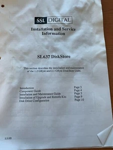 SSL SL637Disk Store Installation and Service Information Solid State Logic - Picture 1 of 1