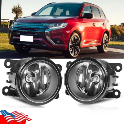 PAIR Front Bumper Fog Light Lamp For Mitsubishi Outlander PHEV 2016-2020 2021 - Image 1 of 4