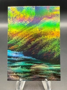 2023 Cardsmiths Bob Ross Serie 1 - Rompecabezas Cascada Negra 9 de 9 Arco Iris Holo - Imagen 1 de 2
