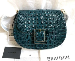 New Brahmin Melbourne CYNTHIA Leather Crossbody Shoulder Bag JUNIPER Deep Teal - Picture 1 of 10