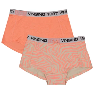 VINGINO Mädchen 2tlg. Set Boxershorts Slips G221-ZEBRA 2PACK soft neon peach - Bild 1 von 2