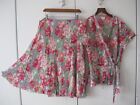 EAST MULTIPLEATS CRINKLE FLORAL SUMMER PARTY TOP SHIRT & SKIRT UK SIZE 16-18 XL