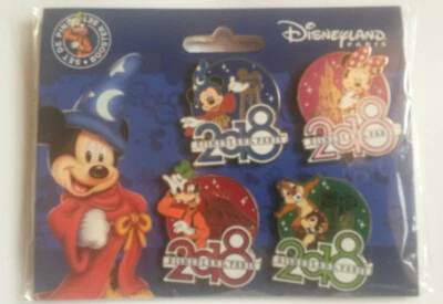 Nuevo 2018 Booster Set Goofy Sorcerer Chip Dale Minnie Disney L Paris Dlp 4 prendedores Foto 1 de 4
