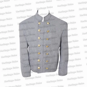 US Civil War Double Breasted Plain Grey Shell Jacket All Sizes DDP - No Tariff - Picture 1 of 7