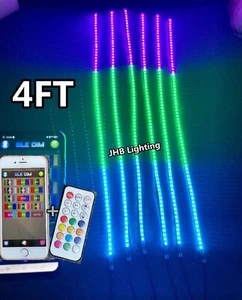 6PCS 4FT KIT Remote Bluetooth Chasing Flow LEDs Strips Lights Polaris Slingshots - Picture 1 of 12