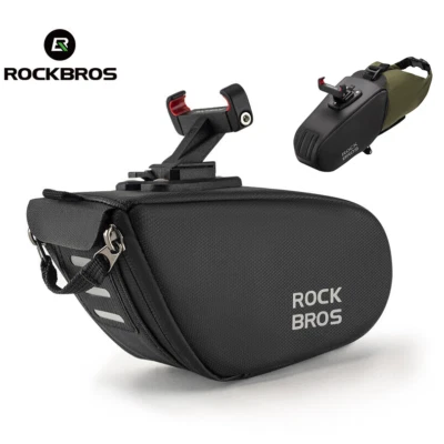 ROCKBROS Bike Saddle Bag With Bucket Bike Bag Under Seat Quick Release 0.8-1.3L - Image 1 of 4