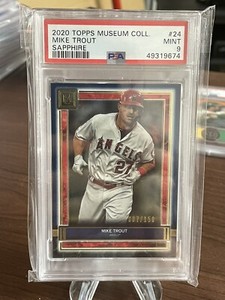 2020 Topps Museum Collection Mike Trout #24 Sapphire /150 PSA 9 Angels POP 5