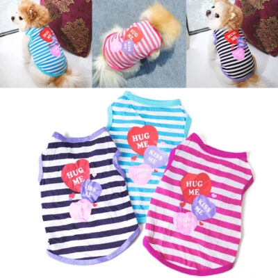 Cute Pet Clothes Cat Small Dog T-Shirts for Puppy Chihuahua Vest Clothing Summer - Image 1 of 4
